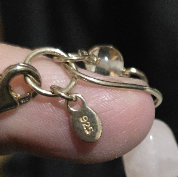 J&T STERLING 925 MULTI GEMSTONE NECKLACE AMETHYST, ROSE QUARTZ CITRINE 18in - Picture 4 of 6